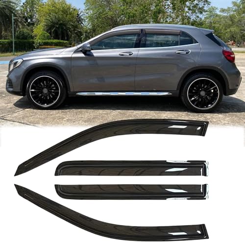 Rainproof Side Window Wind Deflectors for Mercedes-Benz GLA-Class X156 2014-2019, Tape-on Sun Rain Guard Sets,Nice Looking Window Visors for Cars,Vent Deflector for GLA-Class X156 14-19 MB43 - size: GLA-CLASS X156 2014-2019