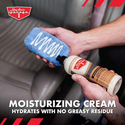 Jay Leno's Garage Car Leather Conditioner and Auto Leather Care - Professional Leather Conditioner for Car Seats, Nourishes Protects & Restores, Lanolin & Beeswax Formula, Non-Greasy Finish (16 oz) - style: Conditioner