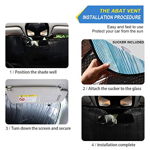 Sunflowers Teal Blue Turquoise Wood Car Windshield Sun Shade Blocks UV Rays Sun Visor Protector Foldable Sun Reflector to Keep Your Vehicle Cool - color: Flower 3