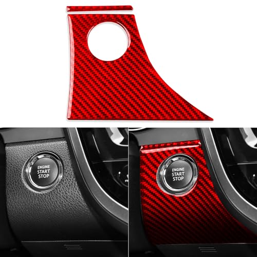 Glossy Red Carbon Fiber Compatible with Toyota Camry 2018-2024 Accessories Car Engine Start Stop Surround Panel Cover Interior Trim Sticker Decal 2PCS - color: Engine Start Stop Trim Panel