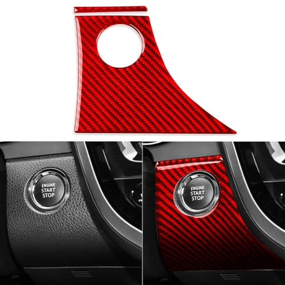 Glossy Red Carbon Fiber Compatible with Toyota Camry 2018-2024 Accessories Car Engine Start Stop Surround Panel Cover Interior Trim Sticker Decal 2PCS - color: Engine Start Stop Trim Panel