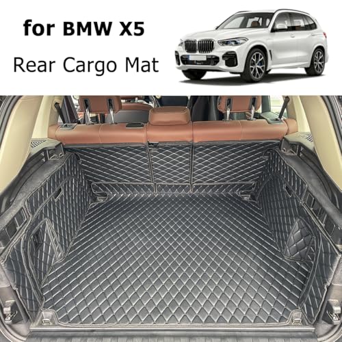 Cargo Mat Compatible with 2019-2026 BMW X5 Trunk Mat (and Rear Left and Right Side Panels) Cargo Liners for X5（Non 45e /7-Seats Models）