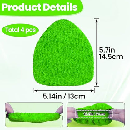 Car Windshield Cleaner Tool Bonnets,Microfiber Cleaning Cloth for Windshield Cleaning Tool,Interior Auto Window Cleaner Washing Pads Replaceable Fit 6.5” Plate-Green
