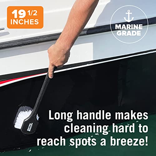 Stiff Hand Scrub Brush, Large Handle Heavy Duty Tire and Wheel Cleaning Tool, Outdoor Boat Scrubber with Handle, Carpet Cleaner, All-Purpose Cleaning Brush - style: Long Handle