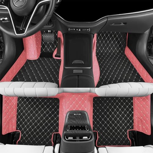 Luxury car Floor mats are for 99% of Vehicle Models,All Weather car Floor mats Provide Comprehensive Protection for Vehicles,Floor mats for car Personalized Customization! (Black-Pink) - color: Black-pink