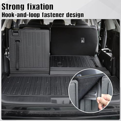 Cargo Mat with Backrest Mat for 2020-2024 2025 2026 Toyota Highlander Car Mat Accessories(Both Hybrid and Gas), TPE All Weather Cargo Liner with SeatBack Cover(Highlander-2 in 1 Trunk Mat) - size: Highlander-Cargo Mat with Backrest Mats