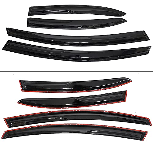 Rain Guards Side Window Visor Vent Outside Mount, 4PCS Fits 2006-2011 Honda Civic 4-Door Sedan