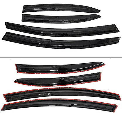 Rain Guards Side Window Visor Vent Outside Mount, 4PCS Fits 2006-2011 Honda Civic 4-Door Sedan