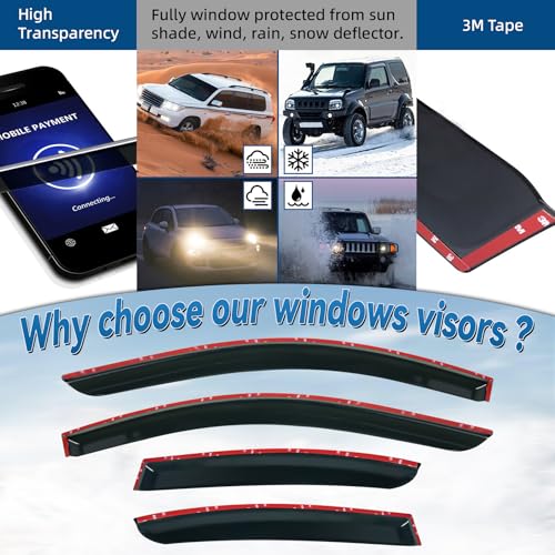 4pcs Front+Rear Smoke Tint Sun/Rain Guard Outside Mount Tape-On Vent Window Visors Compatible with 12-19 BMW F30 3-Series 15-18 M3 4-Door Sedan 318 320 325 328 330 335 340 i d xdrive e - size: Compatible with 2012-2019 BMW