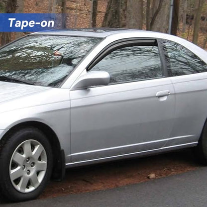 Window Visors Rain Guards Shield for 2001-2005 Honda Civic Coupe, Out-Channel Window Vent Wind Deflectors Visors Shades for 01-05 Civic - size: 2001-2005 Honda Civic Coupe