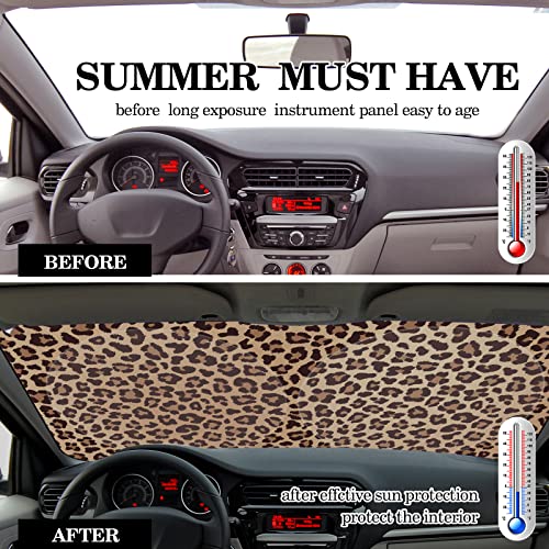 Windshield Sun Shade Foldable Car Front Window Covers for Car Accessories Sun Heat UV Rays Visor Protector Protection for Universal Cars SUV Truck(Nice Leopard) - style: Nice Leopard