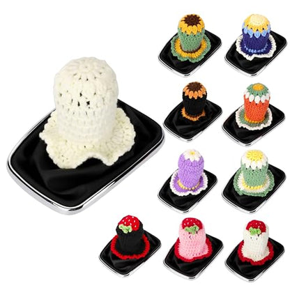 Crochet Shift Knob Cover, Universal Handmade Sunflower Boho Car Accessories for Women, Car Shift Boots Knobs Cover Automotive Interior Fits Car Truck SUV (47#SC) - color: 47#SC