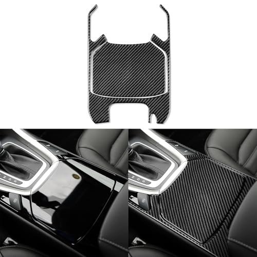 Real Bright Soft Carbon Fiber Car Center Console Water Cup Holder Panel Switch Cover Trim Sticker Compatible with Ford Mondeo/Fusion 2013 2014 2015 2016 Auto Interior Accessories Black-Type B - color: Black-cup Holder-b