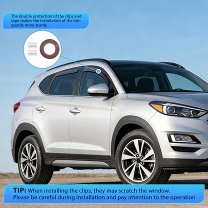 Nilight in-Channel Rain Guards for Hyundai Tucson 2016 2017 2018 2019 2020, Fits Gas Model Only Not Fits Hybrid/Electric Versions, Light Smoky Blue Window Visor, Fresh Air Ventilation, 4PCS - color: Hyundai Tucson 2016-2020