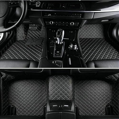 Custom Making Car Floor Mats for 96% Car Model Luxury Leather All Weather Waterproof Anti-Skid Full Coverage Liners (Black) - color: black