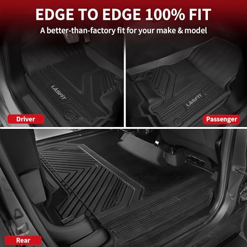 LASFIT Floor Mats for Ram 1500 2019-2024 Crew Cab and Quad Cab Front, Bucket Seat, All Weather TPE Custom Fit Car Mats Truck Front Liners 1st Row Only, Black - style: 1) 1500 | 2019-2024 | Crew Cab Front Floor Mats