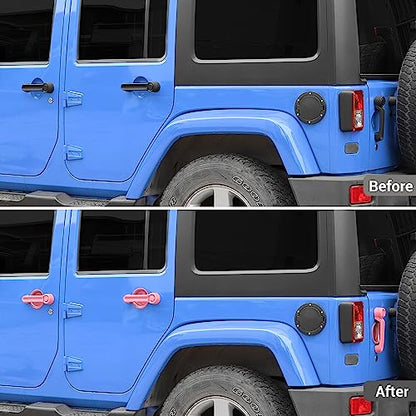 Exterior Door Handle Cover Tailgate Handle Cover Recess Guard Compatible with 2007-2017 Jeep Wrangler JK JKU Sports Sahara Freedom Rubicon Unlimited, Pink, 15PCs - color: Pink