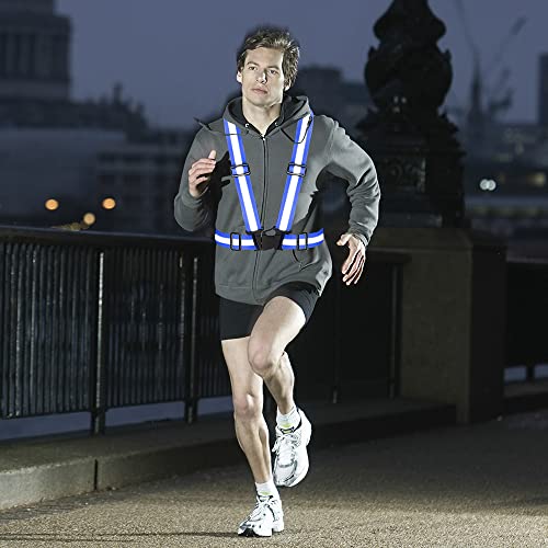 High Visibility Reflective Vest Safety Vest Running Reflective Gear Adjustable Reflective Vest for Walking,Jogging,Hiking,Night Cycling - color: Royal Blue