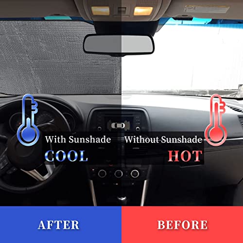 Custom Car Front Windshield Sun Shade, Personalized Front Window Sun Visor Design Foldable Reflective Sun Shield for Vehicle Blocks UV Rays Protector Keep Your Vehicle Cool (Material 3, Small) - size: Small
