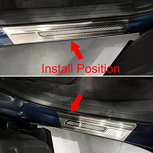 Beautost Fit for Honda CRV CR-V 2023 2024 2025 2026 Outside Door Sill Scuff Plate Guard Cover Trims (Carbon Fiber Black) - color: Carbon Fiber Black