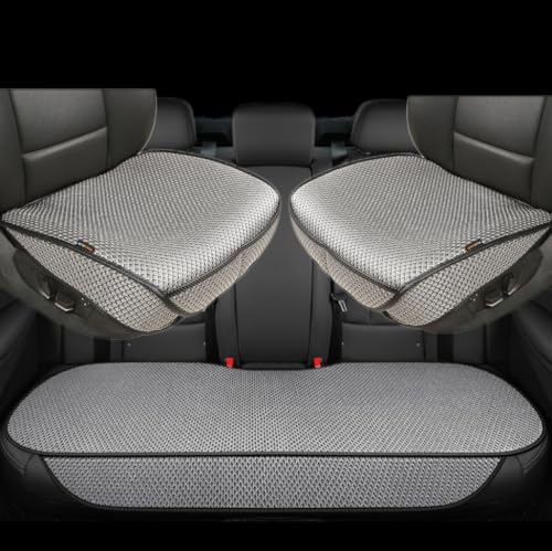 Auto Newer Breathable Universal Four Seasons Car Seat Covers, Luxury Include Front Car Seat Protector and RearCar Seat Cushion,Compatible with 95% Vehicles， Fit for Cars Truck SUV (Grey,3PCS) - color: Grey-3PCS