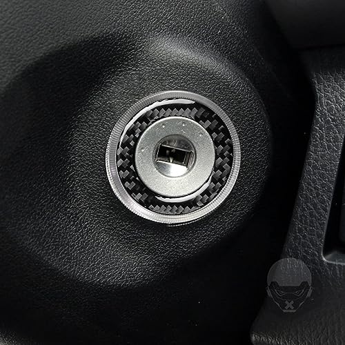 NVCNX Real Premium Carbon Fiber Car Ignition Keyhole Ring Cover Compatible with Toyota RAV4 2013 2014 2015 2016 2017 2018 XLE LE Limited SE Adventure Platinum Hybrid Interior Trim Accessories Black - color: Ignition Keyhole Ring