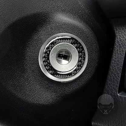 NVCNX Real Premium Carbon Fiber Car Ignition Keyhole Ring Cover Compatible with Toyota RAV4 2013 2014 2015 2016 2017 2018 XLE LE Limited SE Adventure Platinum Hybrid Interior Trim Accessories Black - color: Ignition Keyhole Ring