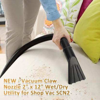 Vacuum Claw Utility Nozzle 2" x 12" for Cleaning Cars, Wet/Dry Utility Shop Vac Auto Car Home SCN2