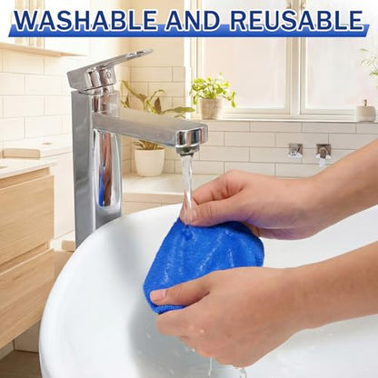 FoldTier 8 Pcs Car Windshield Cleaner Kits with Extendable Handle, 5 Microfiber Towel Pads, 1 Brush, 1 Empty Spray Bottle for Auto Glass Wiper Suvs Rvs & Home Windows(Blue) - color: Blue