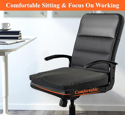 kingphenix Premium Car Seat Cushion, Memory Foam Driver Seat Cushion to Improve Driving View- Coccyx & Lower Back Pain Relief - Seat Cushion for Car, Truck, Office Chair (4D Mesh Black) - color: 4d Mesh Black