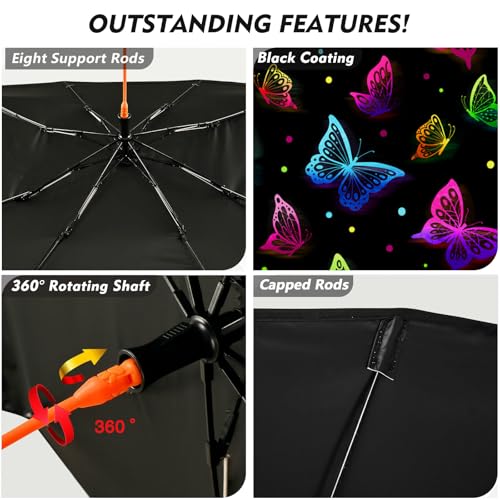 Color Butterfly Car Windshield Sun Shade - Foldable Umbrella Sunshade for Front Window - color: Color Butterfly