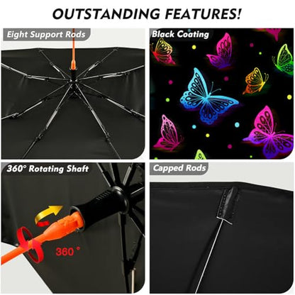 Color Butterfly Car Windshield Sun Shade - Foldable Umbrella Sunshade for Front Window - color: Color Butterfly