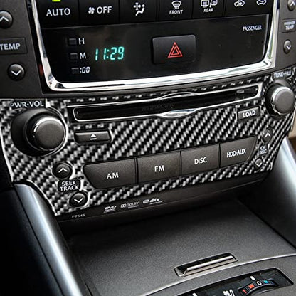 NVCNX Real Premium Carbon Fiber for Lexus IS250 is 250 IS350 2006-2013 2007 2008 2009 2010 2011 2012 / IS250C IS350C 2010-2015 Accessories Car Dash Multimedia Button Panel Cover Interior Trim 1PC - color: CD Panel