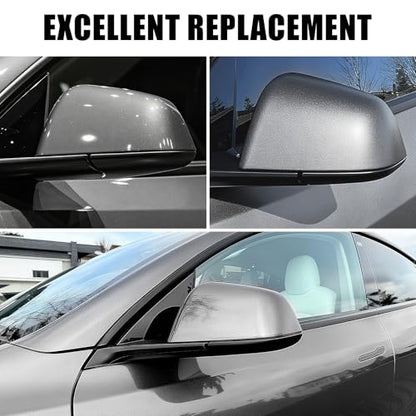 Tesla Model Y Mirror Bottom Cover, Left Driver Side Lower Rearview Mirror Trim Housing Cap Replacement for 2018-2025 Tesla Model Y Accessories, Black - size: Left