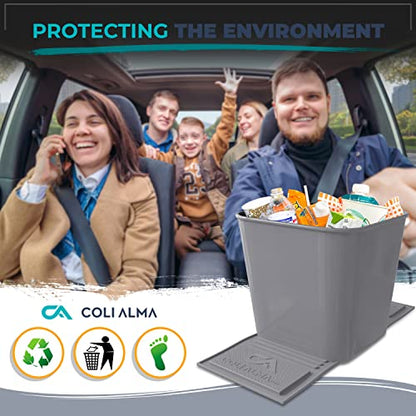 Garbage Can Trash Bin Waste Container Wastebasket for Auto Car Vehicle Boat Truck Quality Plastic Large 1 Gallon 4 Liter, Leakproof Quality for Life Gray - color: Gray