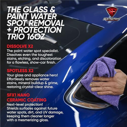 Sud Factory Ultimate Upgraded Paint, Glass Water Spot & Stain Removers Plus Protection Coating for Cars, Homes & Boats Bundle Of 3