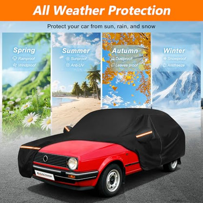 Car Cover for Volkswagen Golf MK2 1983-1992, 420D Oxford Cloth and Cotton Car Cover Waterproof All Weather with Zipper Windproof Heavy Duty All Weather with Wind, Sun, UV and Dust Protection - size: for Volkswagen Golf MK2 1983-1992