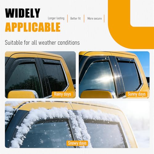 in-Channel Window Rain Guards Deflectors Fit for 2022-2025 Toyota Tundra CrewMax Cab Truck Window Wind Vent Visors Deflector Accessories 4Pcs