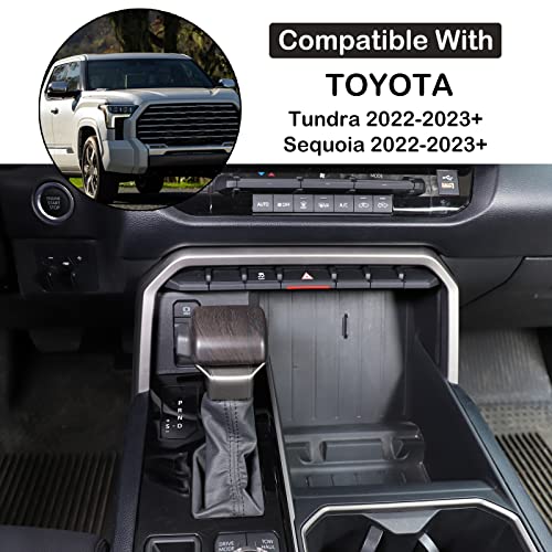 Aunginsy Car Gear Shifter Hand Brake Trim Cover Compatible with Toyota Tundra 2022+, Sequoia 2023+ & Tacoma 2024+, ABS Automatic Center Console Gear Shift Head Knob Scratch Protector Cover Accessories - color: Oak Grain Pattern(A)