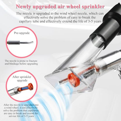 GOCCIDA 2in1 Car Interior Detailing Air Blow Gun & vacunm Gun,Multi-Purpose Cleaning Gun Detachable Sprinkler Head for Automotive Detailing, Carpet, Upholstery, Surface Cleaning - color: Black