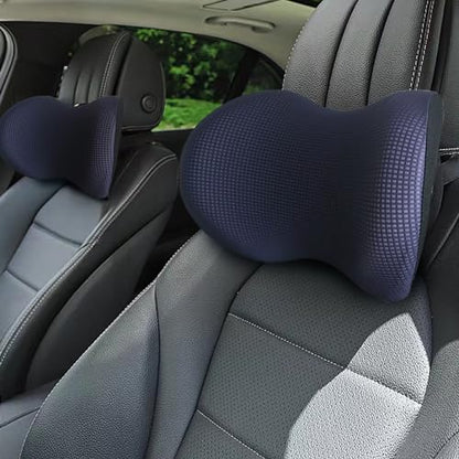 Really Cushiony Car Headrest Pillow, Car Pillow for Driving Seat with Adjustable Strap, Breathable Removable Cover & Ergonomic Design - Softness Office Travel Car Neck Pillow(Purple, 1PC) - color: Purple