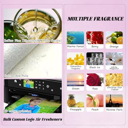 10-100Pcs Custom Logo Air Freshener for Car Bulk,Wholesale Personalized Double-Sided Car Air Fresheners with Photo Text Logo (10 Horizontal Rectangle) - color: 10 Pcs - Horizontal Rectangle