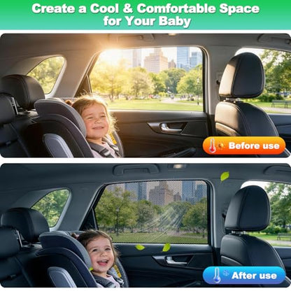 Car Window Shades for 2015-2020 Tucson - Rear Side Window Sun Shade for Baby, Breathable Mesh Car Privacy Window Covers, UV Protection and Heat Insulation for Road Trips, Napping, Camping - size: Tucson(2015-2020)R-2PCS