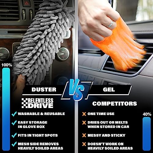 Professional Car Duster Interior - Car Accessories for Women and Men (Lint & Scratch Free)