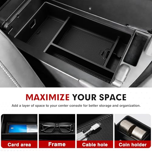 Autorder Center Console Organizer for 2022 2023 2024 2025 Lexus NX NX 250/NX 350/NX 350h 450h+ Accessories Armrest Storage Box Secondary Insert Tray with Anti-Slip Mat - size: 2022-2026 Lexus NX 250/350/350h/450h+