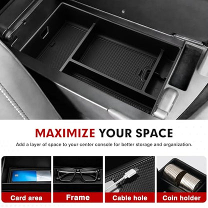 Autorder Center Console Organizer for 2022 2023 2024 2025 Lexus NX NX 250/NX 350/NX 350h 450h+ Accessories Armrest Storage Box Secondary Insert Tray with Anti-Slip Mat - size: 2022-2026 Lexus NX 250/350/350h/450h+