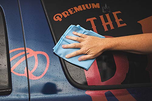 The Rag Company Dry Me A River, Professional Korean 70/30 Blend Microfiber Waffle-Weave Drying & Detailing Towels, Soft Suede Edges, 390 GSM, 20x40 Inches, Light Blue, 2-Pack - color: Light Blue, size: 20in X 40in