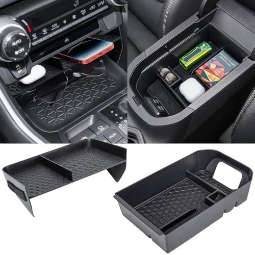 2PCS Center Console Organizer Tray and Armrest Storage Box Compatible with Toyota RAV4 2025 2024 2023 2022 2021 2020 2019 Insert Secondary Storage box Accessories - size: 2 Pieces | Center Console & Armrest Set