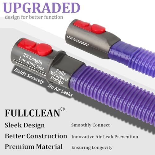 Fullclean Dryer Vent Lint Vacuum Attachments Hose for Dyson Gen5 V15 V15s V12 V11 V10 V9 V8 V7 Detect Absolute Cyclone Outsize Slim Nozzle Crevice Flexible Lint Removal Tool Dryer Vent Cleaner Kit - style: Dryer Hose Purple