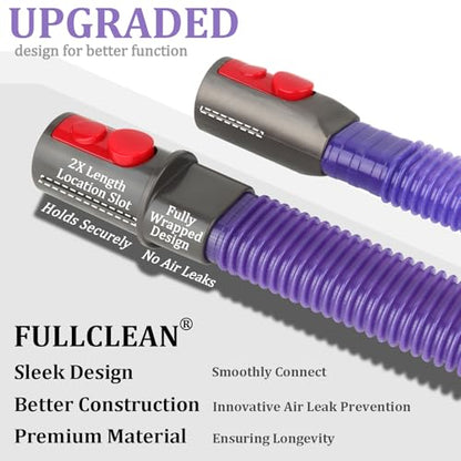 Fullclean Dryer Vent Lint Vacuum Attachments Hose for Dyson Gen5 V15 V15s V12 V11 V10 V9 V8 V7 Detect Absolute Cyclone Outsize Slim Nozzle Crevice Flexible Lint Removal Tool Dryer Vent Cleaner Kit - style: Dryer Hose Purple
